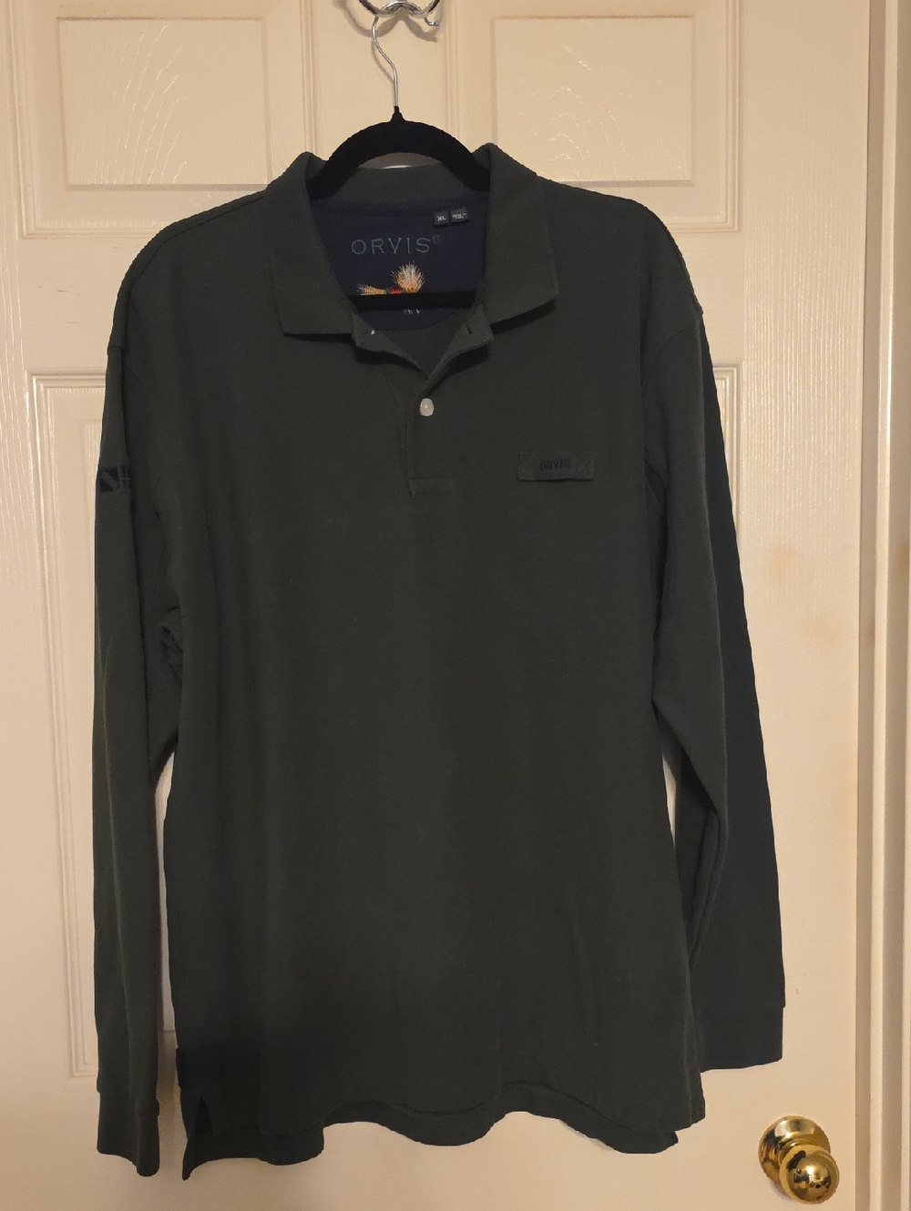 Orvis Mens Dark Green 100% Cotton Pullover